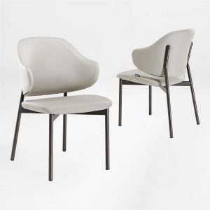 Noble. Upholstered Dining Side Chairs Set of 2. Gray