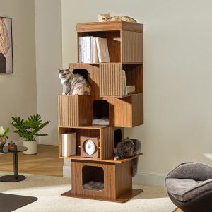 Pawlio. 72 Owner & Pet Shared Bookshelf Cat Tree