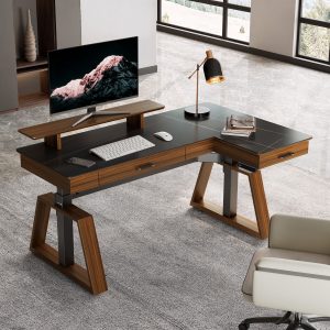 Ark Pro L-Shaped Standing Desk (Sintered Stone. 63x23)