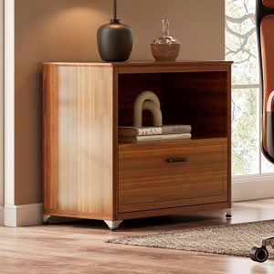 29'' Display File Storage Cabinet. Dark Walnut