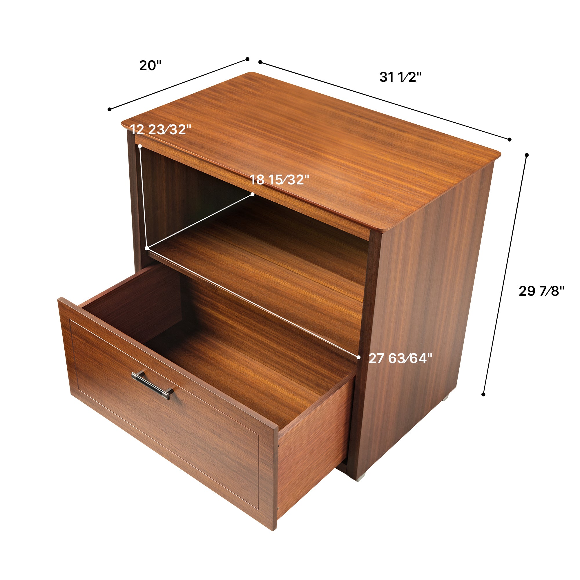29'' Display File Storage Cabinet. Dark Walnut - Image 9