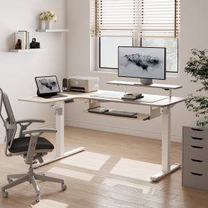 L-Shaped Standing Desk with Accessories Set (60x23)