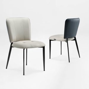 Aspen. Upholstered Dining Side Chairs Set of 2.  Indigo Blue& Off-White