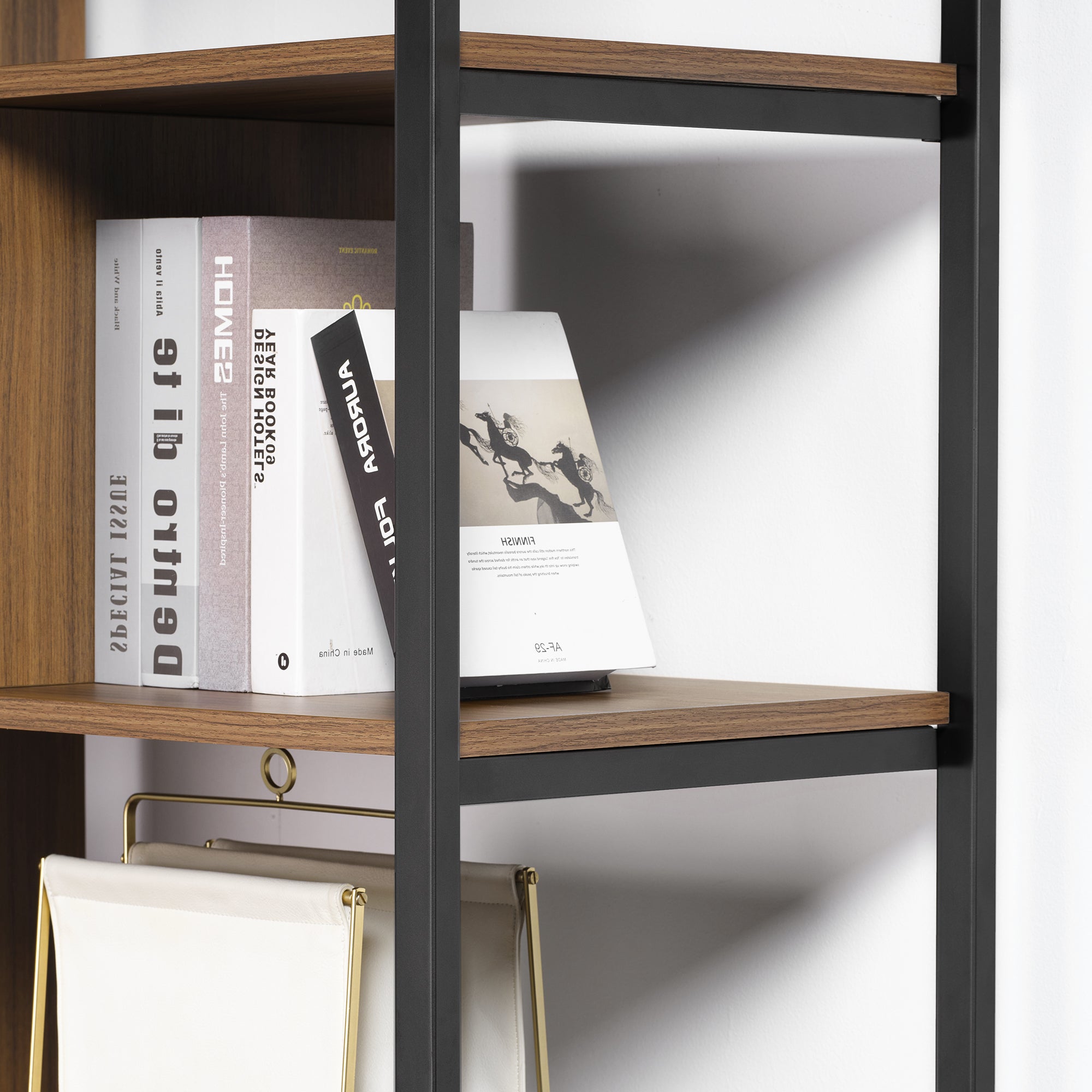Napa Wood Bookcase Cabinet. Bottom Storage. Adjustable Book Shelves - Image 11