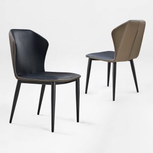 Elysian. Upholstered Dining Side Chairs Set of 2.  Blue