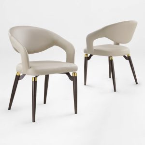 Chantilly Leather Dining Chairs. set of 2