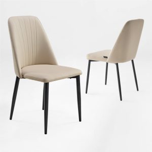 Chester. Upholstered Dining Side Chairs Set of 2. Off-white