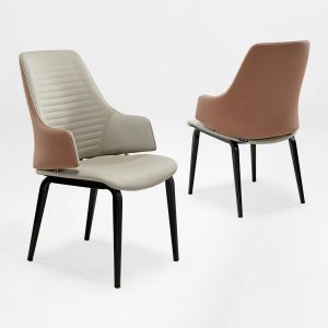 Juliet. Dining Arm Chairs Set of 2. Brown/Blue