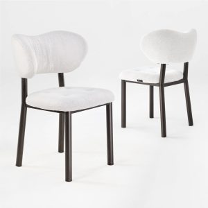Nibbles. Upholstered Dining Side Chairs Set of 2. White