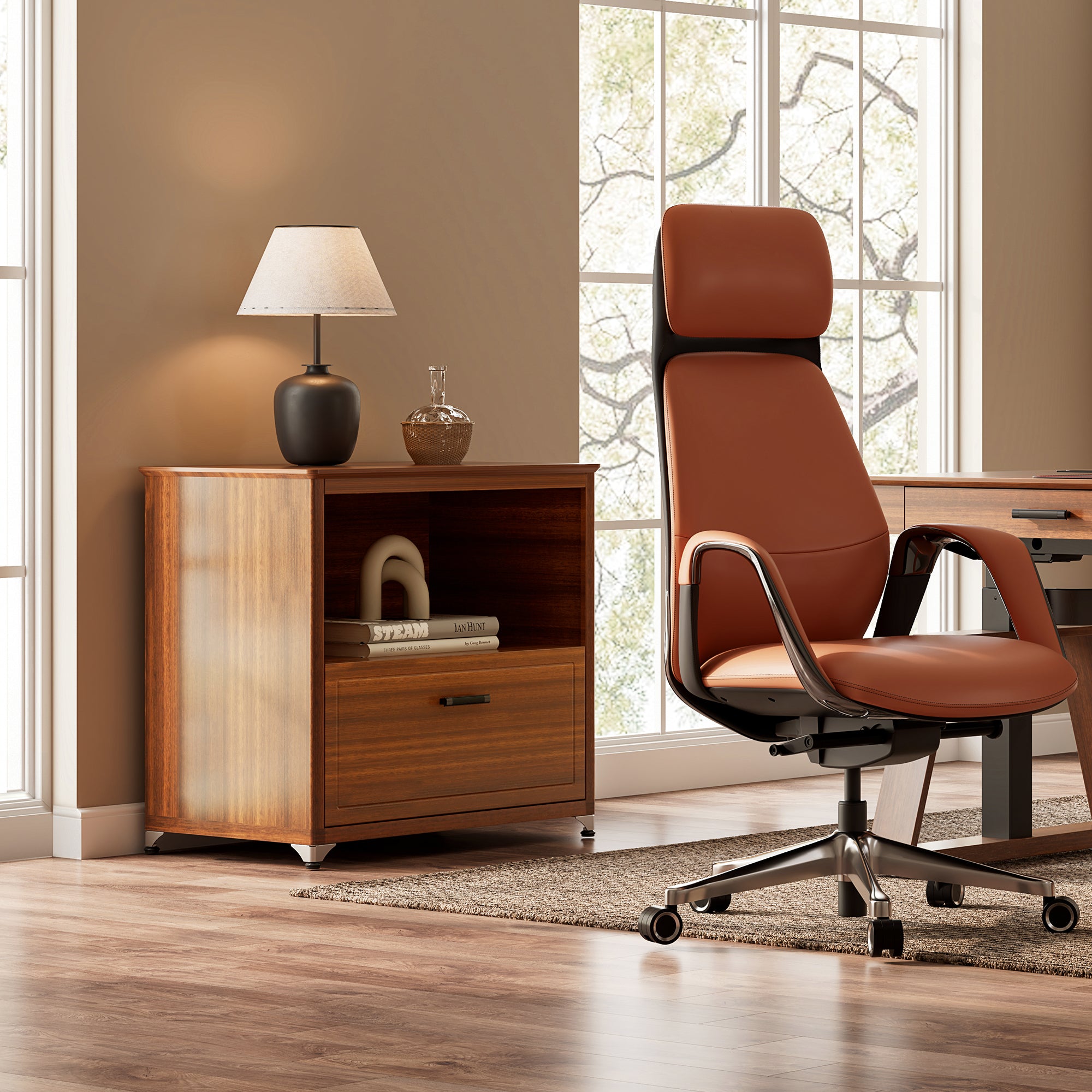 29'' Display File Storage Cabinet. Dark Walnut - Image 3