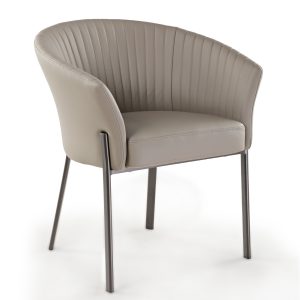 Jade. Upholstered Arm Dining Chair 1 PC. Dark Gray