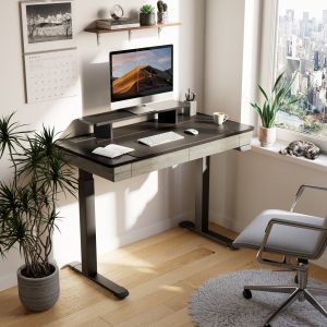 Standing Desk with Drawers. Wood Finish (47''/55'')