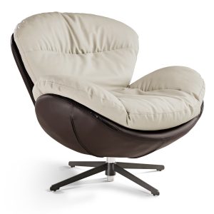 Alexia. Comfy Soft Swivel Lounge Chair. Gray