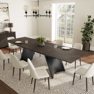 Charlotte. 90-129 Extendable Dining Table With Sintered Stone Desktop