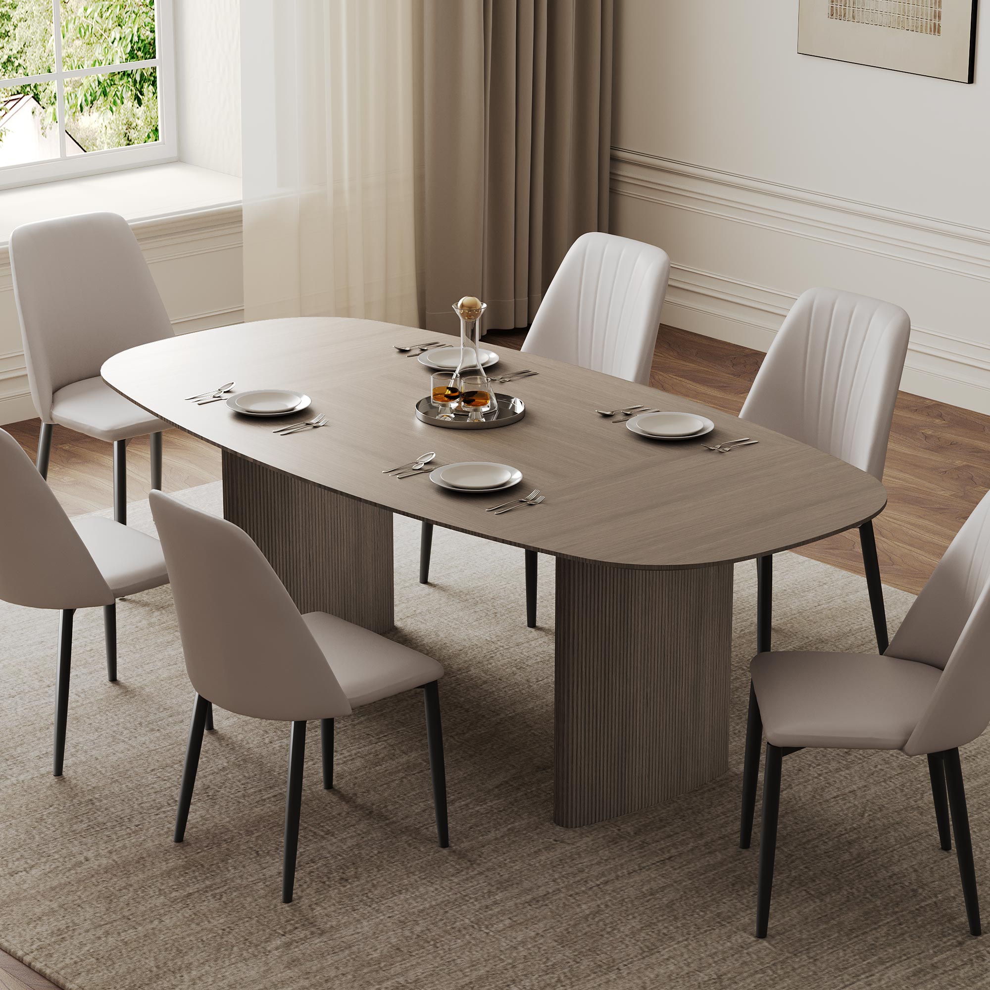 Stella. 86.06 Oval Dining Table. Gray - Image 5