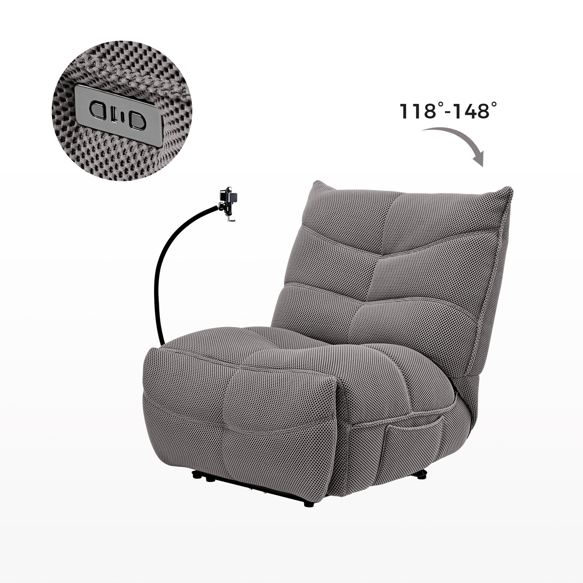 Linx. Recliner with Wireless Charging & USB - Image 24