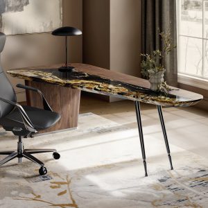 [Coming Soon] Magma. Natural Marble & Wood Top Office Desk (86x37)