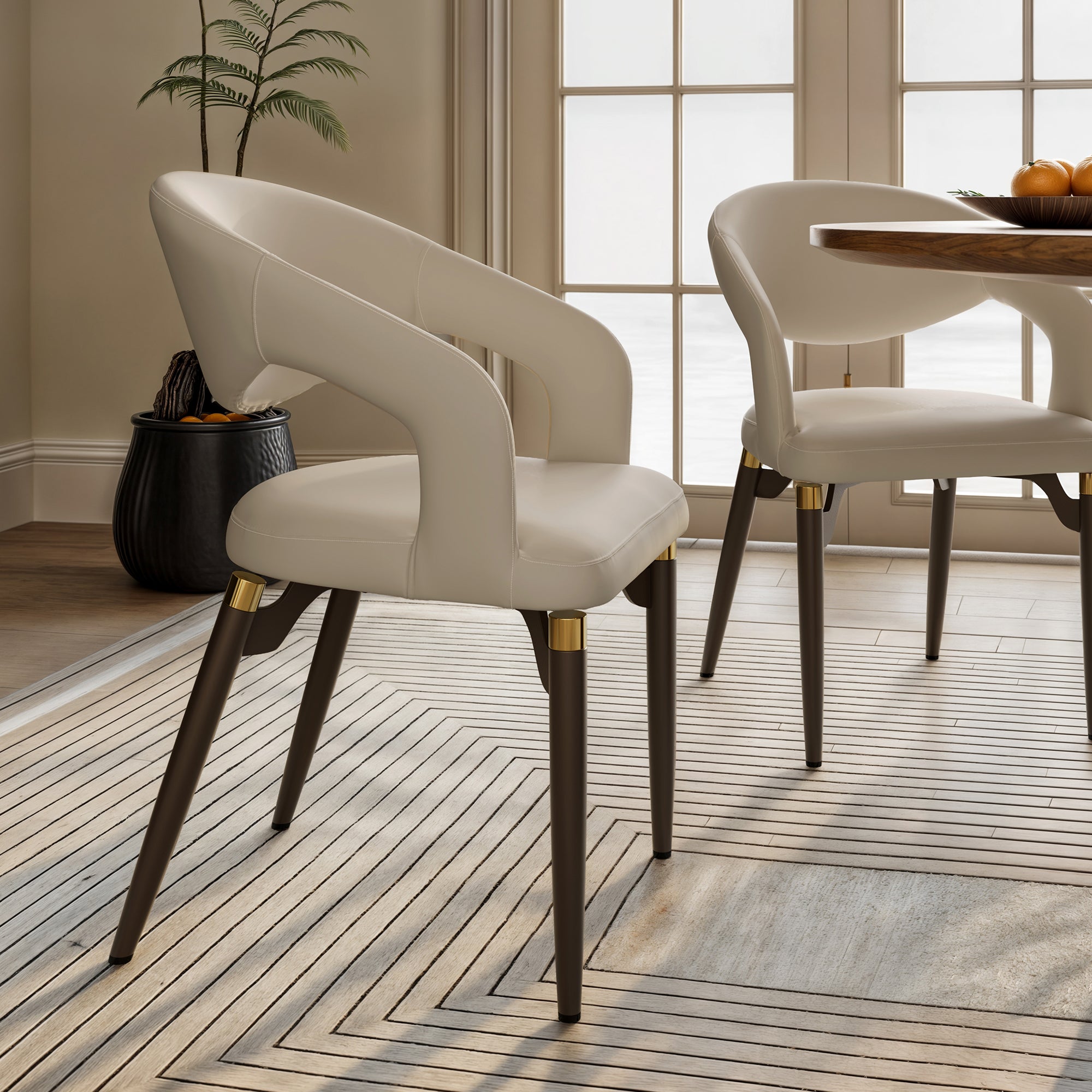 Chantilly Leather Dining Chairs. set of 2 - Image 3