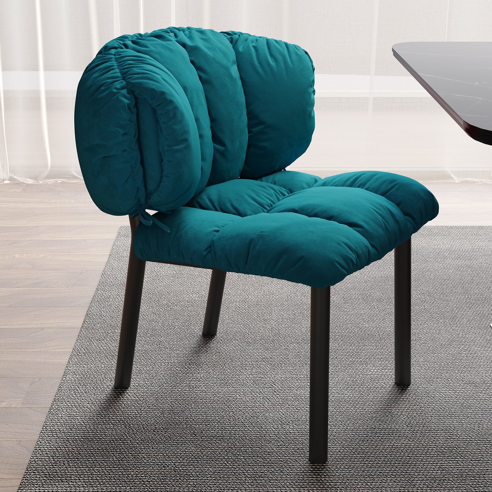 Rlesana. Velvet Dining Side Chair 1 PC. Red/Green - Image 19