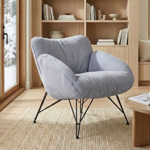 Marco. Soft Padded Cozy Lounge Chair. Blue