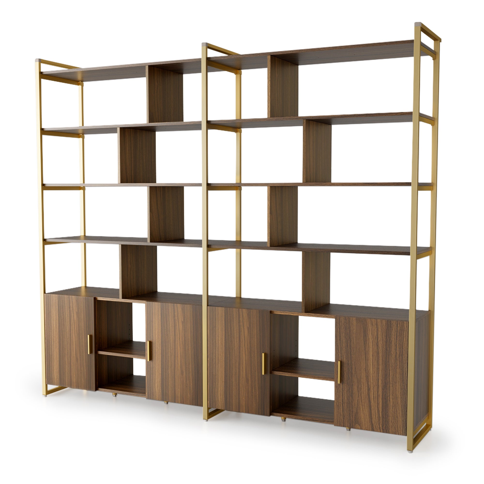 Napa Wood Bookcase Cabinet. Bottom Storage. Adjustable Book Shelves - Image 20
