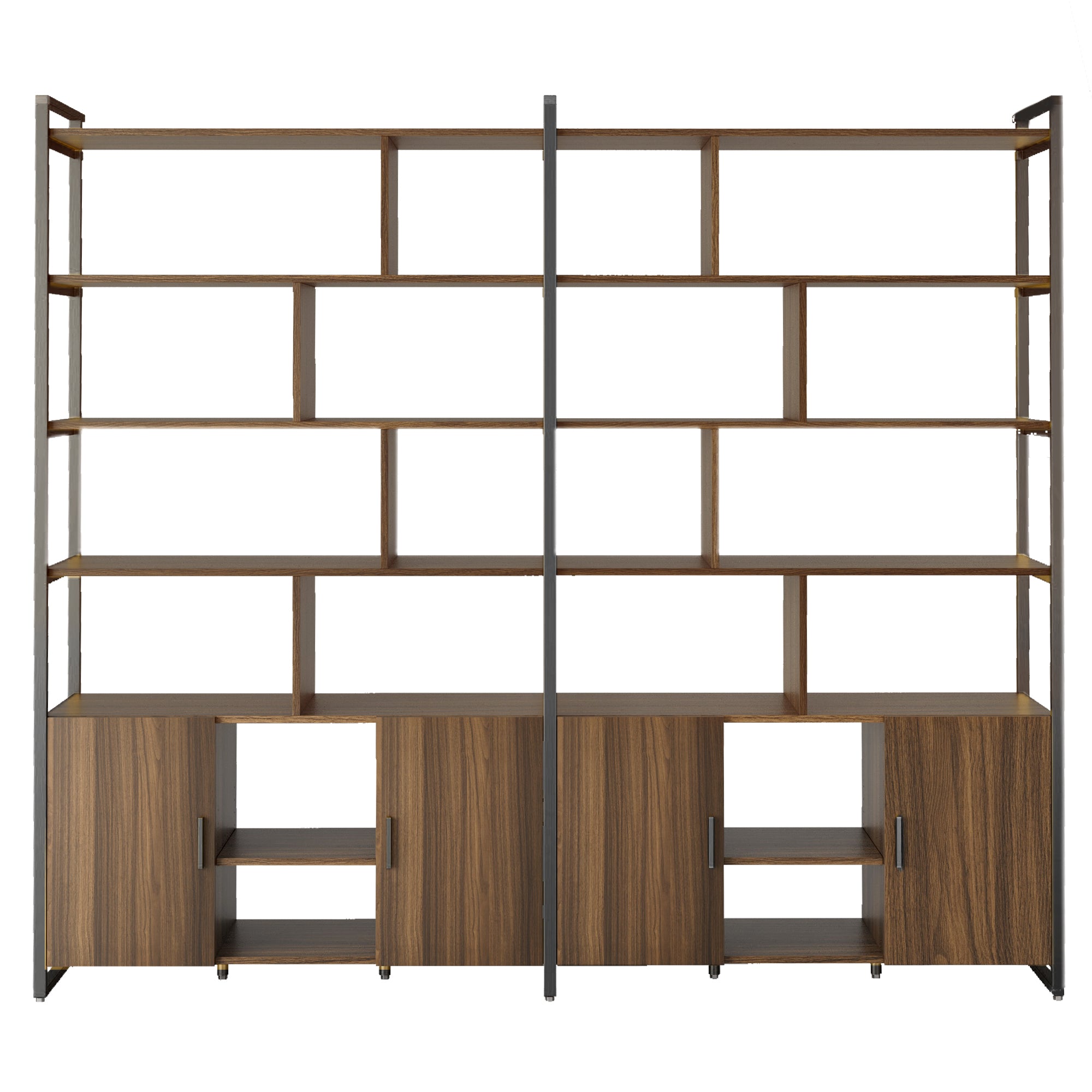 Napa Wood Bookcase Cabinet. Bottom Storage. Adjustable Book Shelves - Image 3
