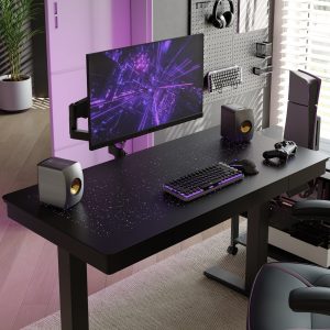 Wonder.  Touch-Activated Glowing Glass Standing Desk (47x23)